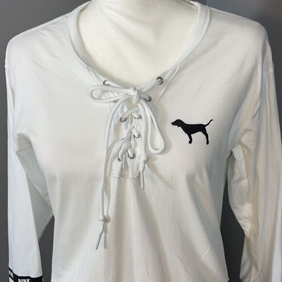 Pink Victoria’s Secret Lace Up Pullover. Size XS - Picture 2 of 11